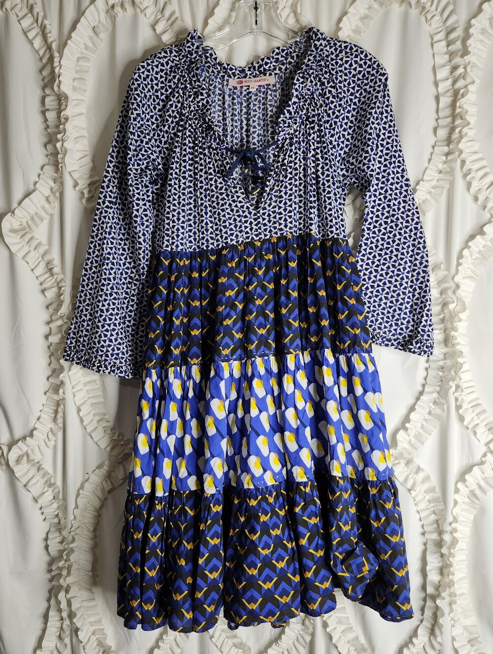 Ro’s Garden Sonia Ruffle Dress Blue Sz XS